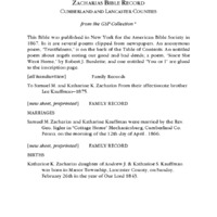 Zacharias Bible Record