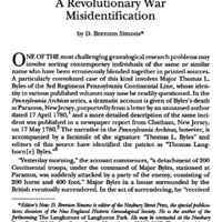 Major Thomas L. Byles of the Pennsylvania Continental Line: A Revolutionary War Misidentification