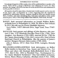 Information Wanted