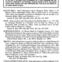 Information Wanted