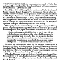 In Memoriam, Walter Lee Sheppard Jr., FGSP, FASG