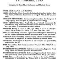 Materials Received by the Genealogical Society of Pennsylvania, 1995