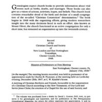 The Christian Church and Society New London and East Nottingham Townships, Chester County