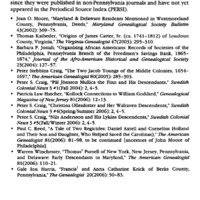 Articles of Pennsylvania Interest in Non-Pennsylvania Journals
