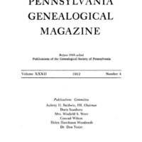 The Pennsylvania Genealogical Magazine, Vol 32, No 4, Title and Contents