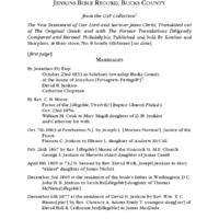 Jenkins Bible Record, Bucks County