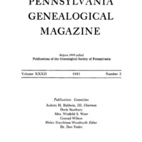 The Pennsylvania Genealogical Magazine, Vol 32, No 2, Title and Contents