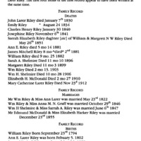 Riley Family Records