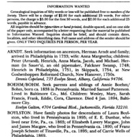 Information Wanted