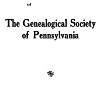 Publications of the Genealogical Society of Pennsylvania, Vol 6, No 3, Title and Contents