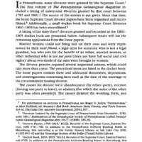 Divorces by the Pennsylvania Supreme Court, New London and East Nottingham Townships, Chester County