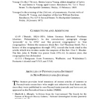 Corrections and Additions