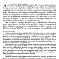 Genealogical Caveat