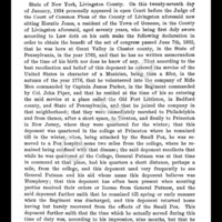 Horatio Jones, Musician, Pennsylvania Troops, Revolutionary Pensioner