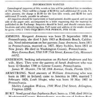 Information Wanted