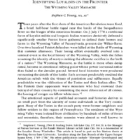 Identifying Loyalists on the Frontier, The Wyoming Valley Massacre