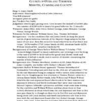 Courts of Oyer and Terminer, 1757-1787,  Minutes, Cumberland County