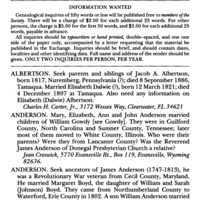 Information Wanted