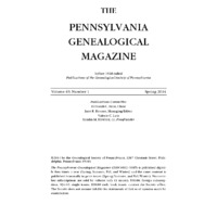 The Pennsylvania Genealogical Magazine, Vol 49, No 1, Title and Contents