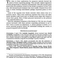 Applications for Passes, 1776-1790, Pennsylvania's Revolutionary Governments