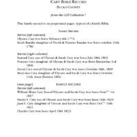 Cary Bible Record Bucks County