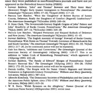 Articles of Pennsylvania Interest in Non-Pennsylvania Journals