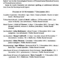 Philadelphia Burials, 1806, 1811, 1858, 1860
