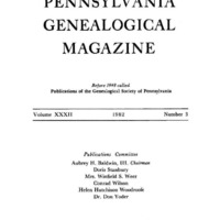 The Pennsylvania Genealogical Magazine, Vol 32, No 3, Title and Contents