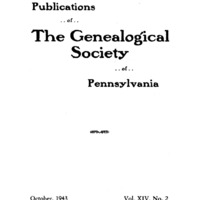 Publications of the Genealogical Society of Pennsylvania, Vol 14, No 2, Title and Contents