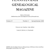 The Pennsylvania Genealogical Magazine, Vol 45, No 3, Title and Contents