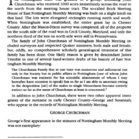 English Origin of the Churchman Family of Nottingham Monthly Meeting