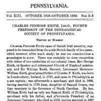 Charles Penrose Keith, Litt.D., Fourth President of the Genealogical Society of Pennsylvania
