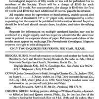Information Wanted