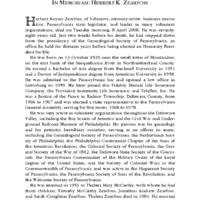 In Memoriam: Herbert Zearfoss