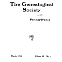 Publications of the Genealogical Society of Pennsylvania, Vol 6, No 2, Title and Contents